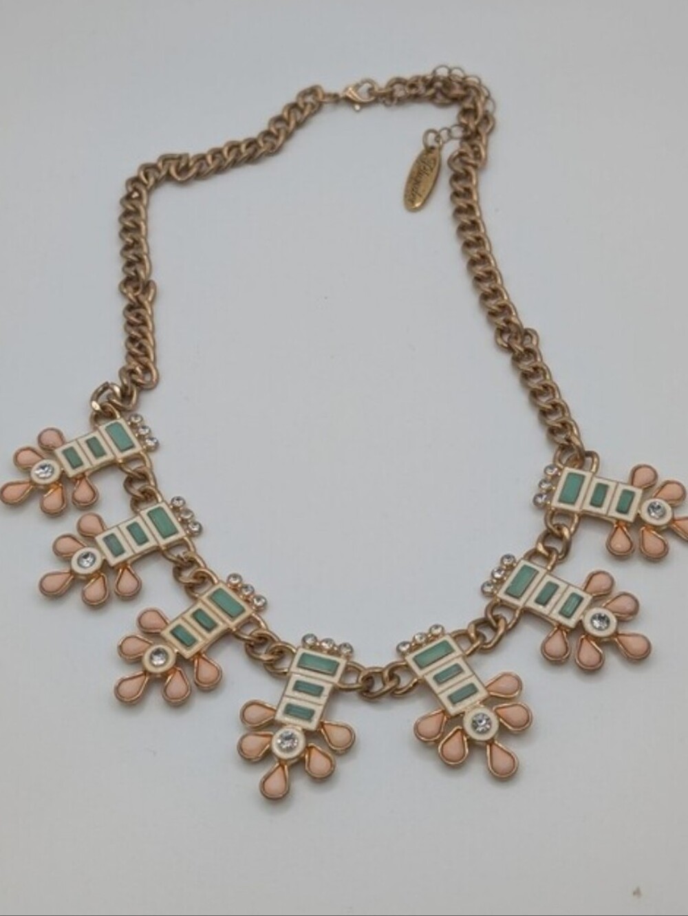 Plunder Aqua & Blush Pink Statement Necklace NEW!